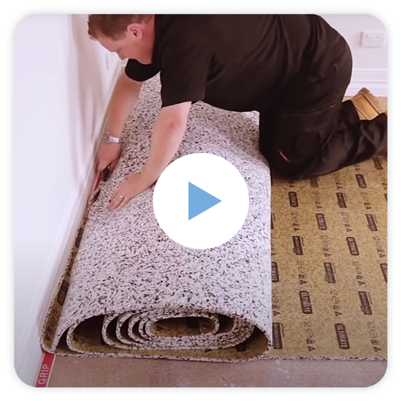Carpet installation with play button